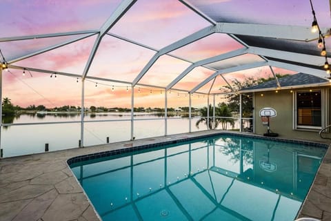 Pool view, Swimming pool, Sunset