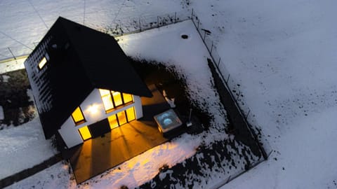 Property building, Night, Winter, Balcony/Terrace