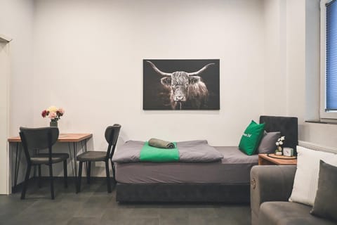 Bed, Living room, Photo of the whole room, Seating area, Bedroom