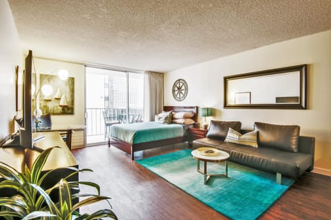Bed, Living room, Seating area, Bedroom