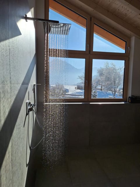 Shower, Natural landscape, Winter, Bathroom, Mountain view