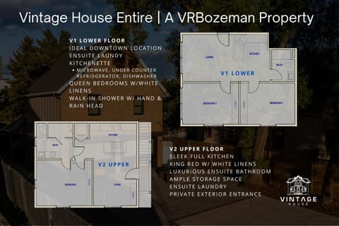 2 Private Flats Downtown - Walk to EVERYTHING House in Bozeman