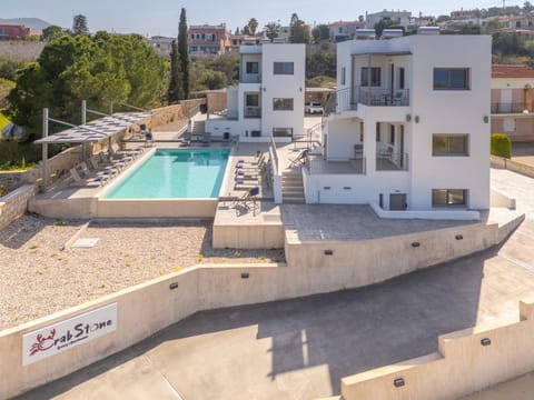 Property building, Pool view, Swimming pool, sunbed
