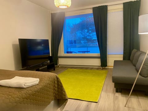 Communal lounge/ TV room, Bed, TV and multimedia, Living room, Photo of the whole room, Seating area, Bedroom