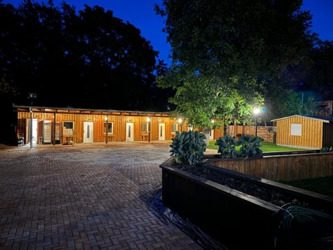 Property building, Night, Garden, Garden view
