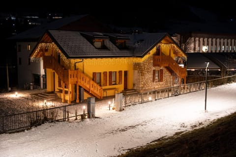 Property building, Night, Winter