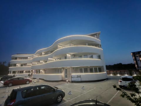 Property building, Night, Parking