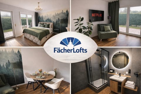 Fächerlofts Black Forest Terrasse 40qm Studio WLAN - Messe Karlsruhe Apartment in Karlsruhe