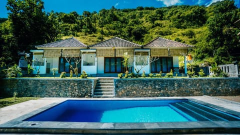 Property building, Day, Natural landscape, Garden, Garden view, Pool view, Swimming pool