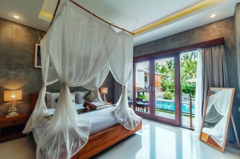 Bed, Photo of the whole room, Bedroom, Pool view, Swimming pool, towels