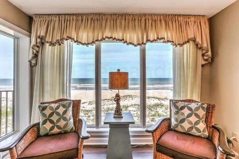 Living room, Seating area, Sea view