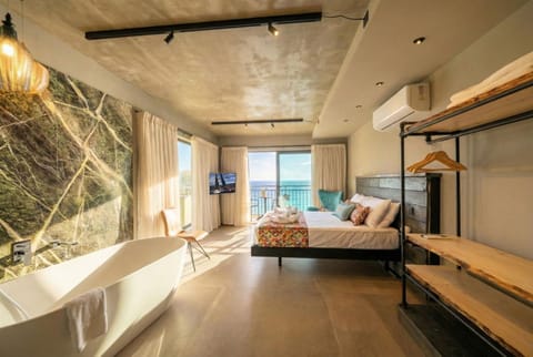 Bed, Bathroom, Photo of the whole room, Bedroom