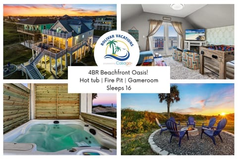 Seahaven Beachfront Oasis! HotTub, Gameroom, Firepit! Seahaven by Bolivar Vacations House in Bolivar Peninsula