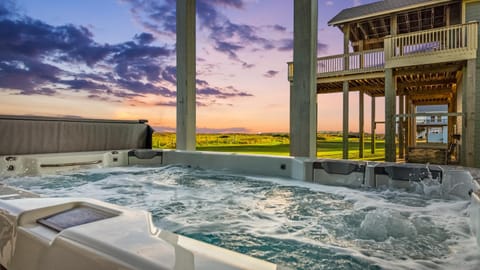 Beachfront Hideaway! Luxury Beachfront, SwimSpa, Game Room, Firepit by Bolivar Vacations House in Bolivar Peninsula