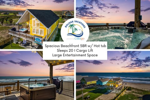 Shenanigans! Beachfront & HotTub House in Bolivar Peninsula