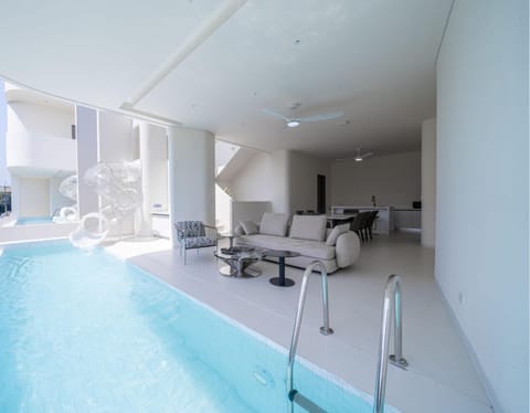 Living room, Seating area, Pool view, Swimming pool