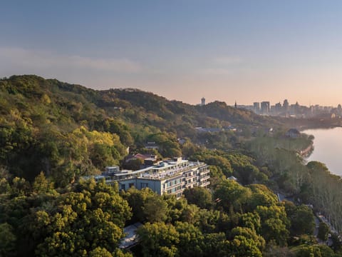 Property building, Natural landscape, Lake view