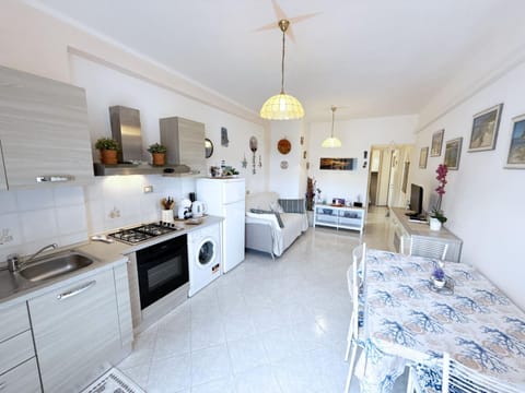 Kitchen or kitchenette, Living room, Seating area, Dining area, oven, stove, washing machine