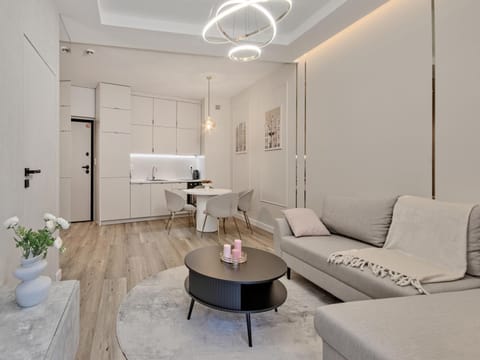 Kitchen or kitchenette, Living room, Seating area