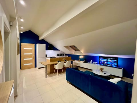 TV and multimedia, Kitchen or kitchenette, Living room, Photo of the whole room, Seating area, Dining area