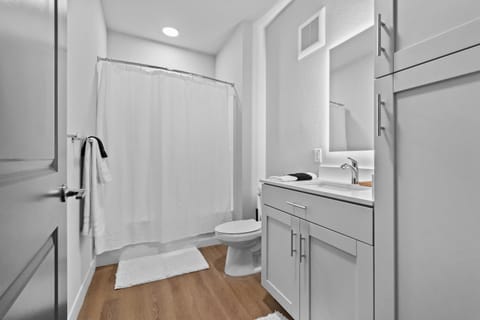 Bathroom, hair dryier, towels