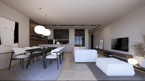 TV and multimedia, Living room, Seating area, Dining area, Evening entertainment