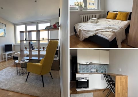 Bed, TV and multimedia, Kitchen or kitchenette, Living room, Photo of the whole room, Seating area, Dining area