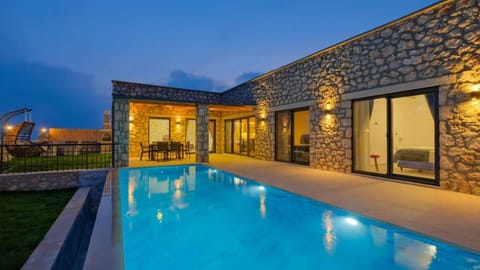 Night, Pool view, Swimming pool