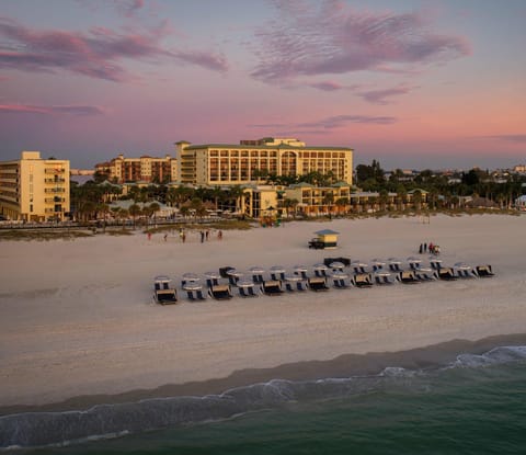 Property building, Beach, Sunset, sunbed