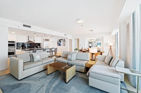 Kitchen or kitchenette, Living room, Dining area, stove