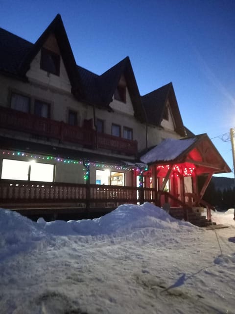 Property building, Night, Winter