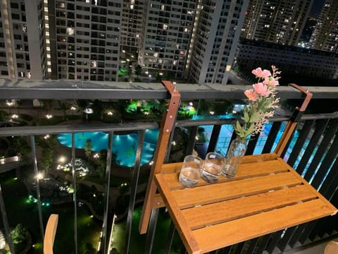 Night, Balcony/Terrace, Pool view
