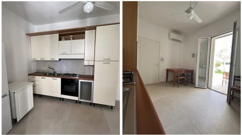 Kitchen or kitchenette, Dining area, oven, stove, air conditioner