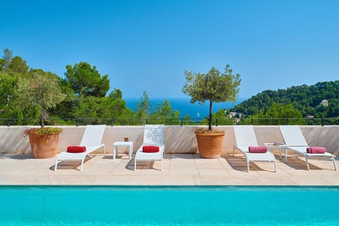 Property building, Living room, Swimming pool