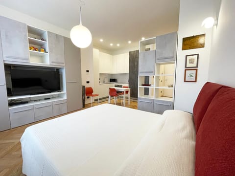 Bed, TV and multimedia, Kitchen or kitchenette, Photo of the whole room, Bedroom