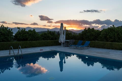 Nearby landmark, Natural landscape, Pool view, Swimming pool, Sunset
