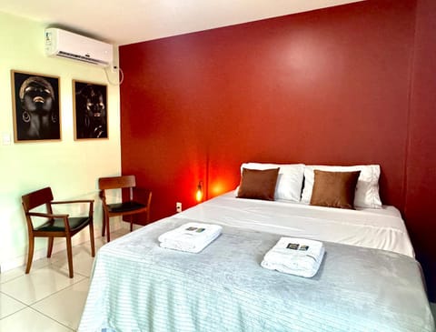 Bed, Photo of the whole room, Bedroom, towels, air conditioner