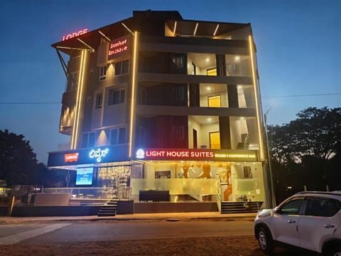 Property building, Night, Parking