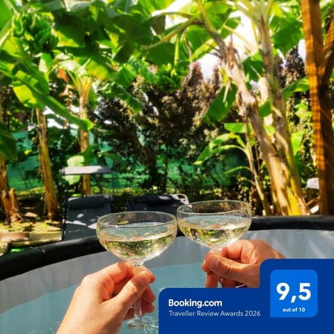 Day, Garden, Hot Tub, Garden view, Drinks, Certificate/Award, Certificate/Award