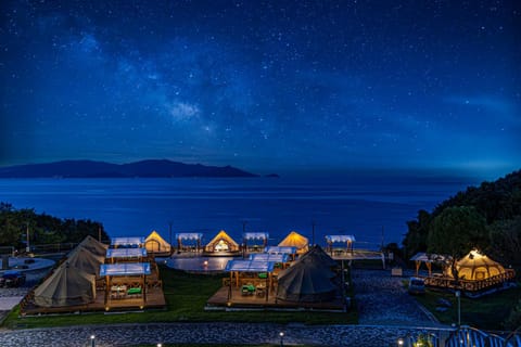 Night, Natural landscape, Sea view