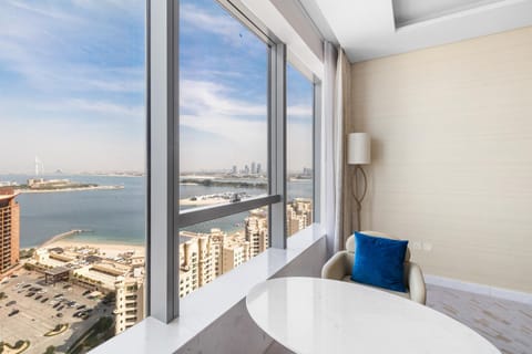 View (from property/room), Seating area, City view, Sea view