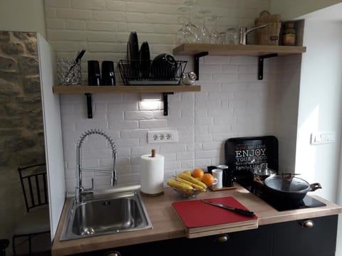 Kitchen or kitchenette, toaster