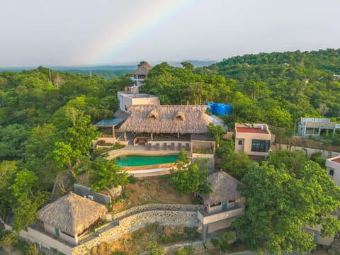Property building, Natural landscape, Bird's eye view, Swimming pool