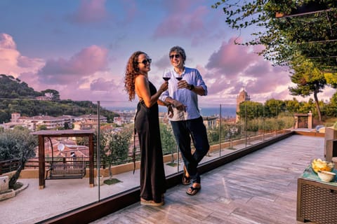 People, Natural landscape, Summer, View (from property/room), Balcony/Terrace, Balcony/Terrace, Guests, City view, Landmark view, Sea view, Seasons, group of guests, Inner courtyard view