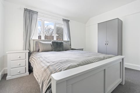 Bed, wardrobe