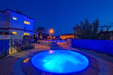 Night, Pool view, Swimming pool