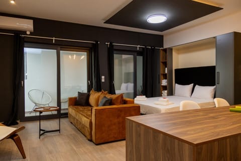 Bed, TV and multimedia, Living room, Photo of the whole room, Seating area, Bedroom