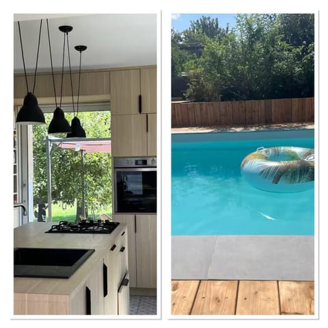 Kitchen or kitchenette, Garden view, Pool view
