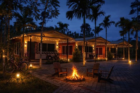 Property building, Patio, Night, Garden