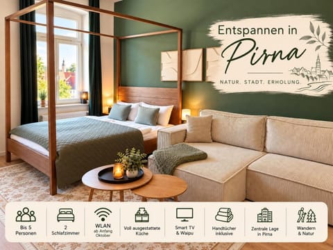 Bed, Property logo or sign, Living room, Photo of the whole room, Seating area, Logo/Certificate/Sign, Bedroom, Text overlay